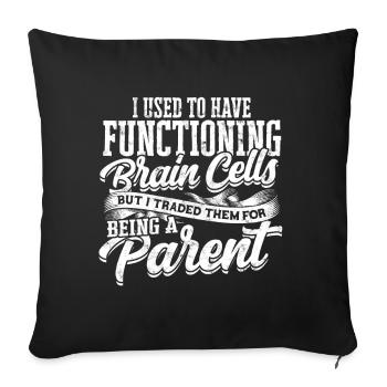 parents gift mother gift idea father family - Sofa pillowcase 17,3'' x 17,3'' (45 x 45 cm) - black - Front