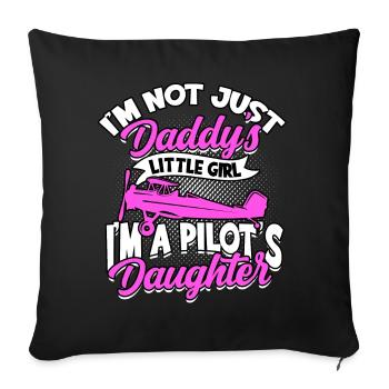 pilot flugzeug fliegen tochter geschenkidee gesche - Sofakissenbezug 45 x 45 cm - Schwarz - Vorne