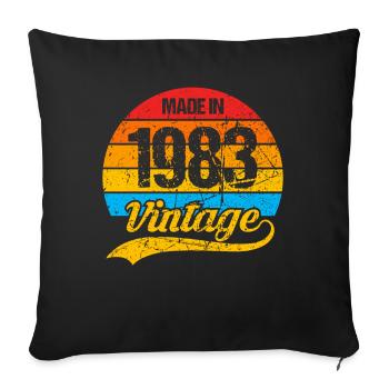 40 ans né en 1983 rétro 40e anniversaire - Housse de coussin décorative 45 x 45 cm - noir - Devant