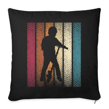 Scooter Stunt Scooter for Kids Retro - Sofa pillowcase 17,3'' x 17,3'' (45 x 45 cm) - black - Front
