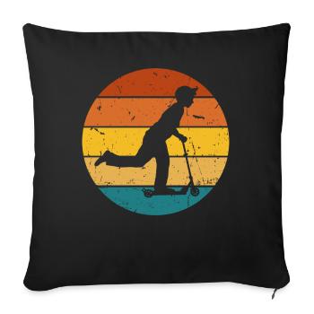 Scooter Stunt Scooter for Kids Retro - Sofa pillowcase 17,3'' x 17,3'' (45 x 45 cm) - black - Front