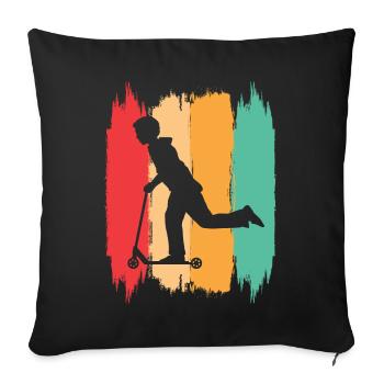 Scooter Stunt Scooter for Kids Retro - Sofa pillowcase 17,3'' x 17,3'' (45 x 45 cm) - black - Front