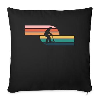 Scooter Stunt Scooter for Kids Retro - Sofa pillowcase 17,3'' x 17,3'' (45 x 45 cm) - black - Front