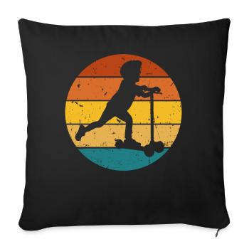 Scooter Stunt Scooter for Kids Retro - Sofa pillowcase 17,3'' x 17,3'' (45 x 45 cm) - black - Front