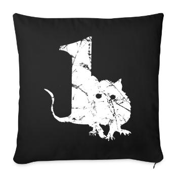 PUNKROCK rats nr. 1 - used look - Maus - Ratte - Sofakissenbezug 45 x 45 cm - Schwarz - Vorne