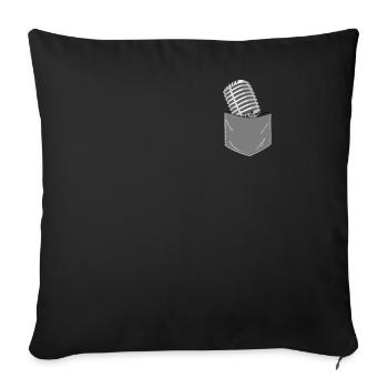 Karaoke Singer Microphone Vocalist - Sofa pillowcase 17,3'' x 17,3'' (45 x 45 cm) - black - Front