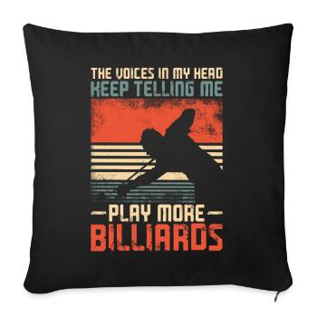 Billards Joueur de billard Balle Rétro - Housse de coussin décorative 45 x 45 cm - noir - Devant