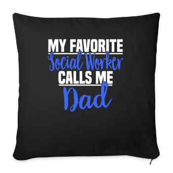 Social Work Social Work Social Work Dad - Sofa pillowcase 17,3'' x 17,3'' (45 x 45 cm) - black - Front