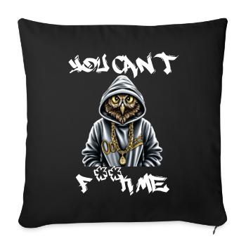 Owl - Sofa pillowcase 17,3'' x 17,3'' (45 x 45 cm) - black - Front