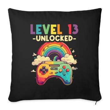 Level 13 Years Gaming 13er 13 Birthday - Sofa pillowcase 17,3'' x 17,3'' (45 x 45 cm) - black - Front