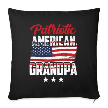 Grand-père américain patriote US Patriot - Housse de coussin décorative 45 x 45 cm - noir - Devant