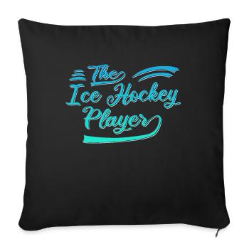 Le joueur de hockey sur glace - Housse de coussin décorative 45 x 45 cm - noir - Devant