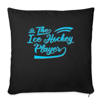 Le joueur de hockey sur glace - Housse de coussin décorative 45 x 45 cm - noir - Devant