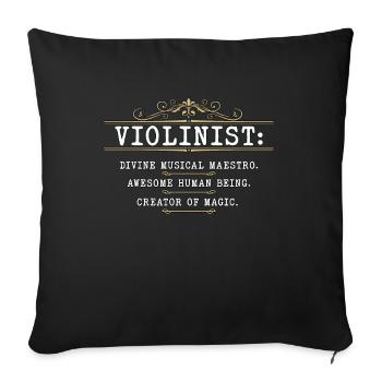Violin Violinist Divine Musical Classical Music - Sofa pillowcase 17,3'' x 17,3'' (45 x 45 cm) - black - Front