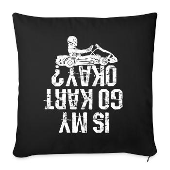 Kart conduite de kart pilotes de course Pilotes de course - Housse de coussin décorative 45 x 45 cm - noir - Devant