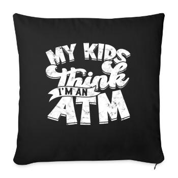 parents gift mother gift idea father family - Sofa pillowcase 17,3'' x 17,3'' (45 x 45 cm) - black - Front