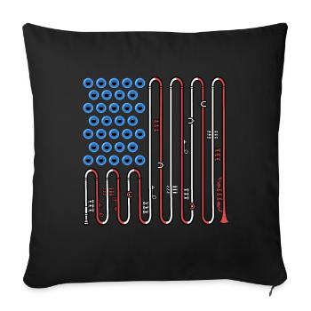 Trumpete USA Flag Music Big Band 4th Of July - Sofa pillowcase 17,3'' x 17,3'' (45 x 45 cm) - black - Front