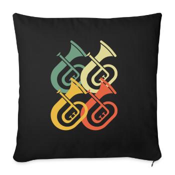 Tenorhorn Joueur de Tenorhorn Joueur de Tenorhorn Joueur de Tenorhorn - Housse de coussin décorative 45 x 45 cm - noir - Devant