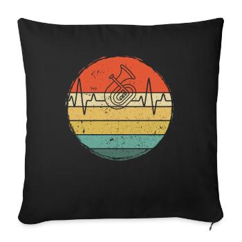 Tenorhorn Joueur de Tenorhorn Joueur de Tenorhorn Joueur de Tenorhorn - Housse de coussin décorative 45 x 45 cm - noir - Devant