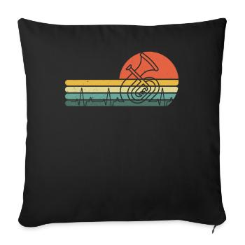 Tenorhorn Joueur de Tenorhorn Joueur de Tenorhorn Joueur de Tenorhorn - Housse de coussin décorative 45 x 45 cm - noir - Devant