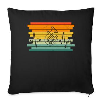 Tenorhorn Joueur de Tenorhorn Joueur de Tenorhorn Joueur de Tenorhorn - Housse de coussin décorative 45 x 45 cm - noir - Devant