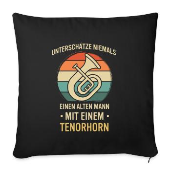 Tenorhorn Joueur de Tenorhorn Joueur de Tenorhorn Joueur de Tenorhorn - Housse de coussin décorative 45 x 45 cm - noir - Devant