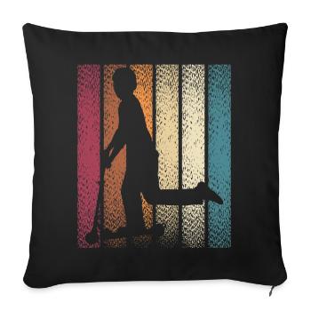 Scooter Stunt Scooter for Kids Retro - Sofa pillowcase 17,3'' x 17,3'' (45 x 45 cm) - black - Front