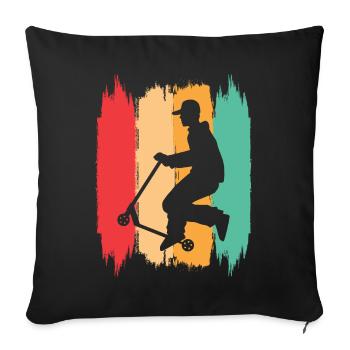 Scooter Stunt Scooter for Kids Retro - Sofa pillowcase 17,3'' x 17,3'' (45 x 45 cm) - black - Front
