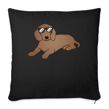 Teckel Chien Teckel Chien Amoureux Cadeau - Housse de coussin décorative 45 x 45 cm - noir - Devant