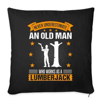 Citation du vieil homme bûcheron Cadeau des hommes - Housse de coussin décorative 45 x 45 cm - noir - Devant