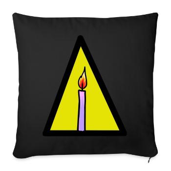 ENERGIE KERZE LICHT FEUER HITZE FLAMME - Sofakissenbezug 45 x 45 cm - Schwarz - Vorne