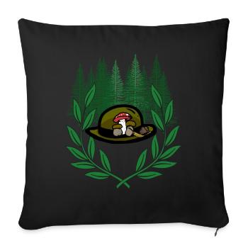 Wald Naturliebhaber Wandern Wanderung Lorbeer - Sofakissenbezug 45 x 45 cm - Schwarz - Vorne