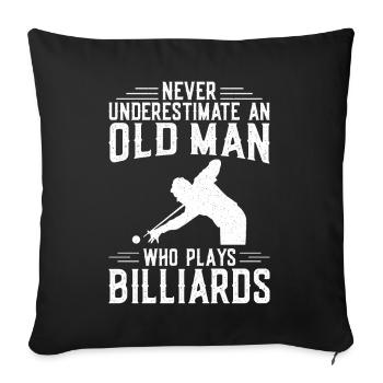 Billiards Pool Player Ball Grandpa - Sofakissenbezug 45 x 45 cm - Schwarz - Vorne