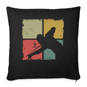 Billiards Pool Player Ball Retro - Sofakissenbezug 45 x 45 cm - Schwarz - Vorne