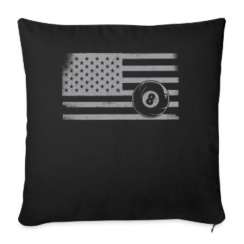 Billards Joueur de billard Balle - Housse de coussin décorative 45 x 45 cm - noir - Devant