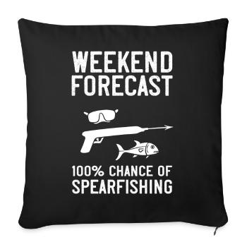 Spearfishing Spear Fishermen Fish Spear Fishermen - Sofa pillowcase 17,3'' x 17,3'' (45 x 45 cm) - black - Front