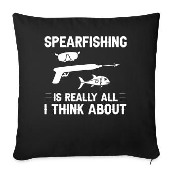 Spearfishing Spear Fishermen Fish Spear Fishermen - Sofa pillowcase 17,3'' x 17,3'' (45 x 45 cm) - black - Front