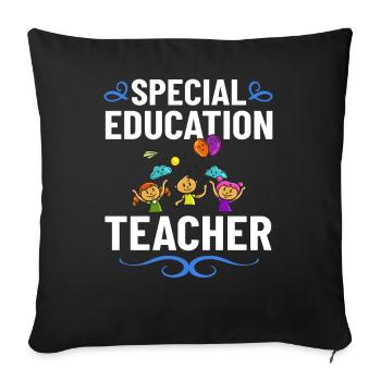 Special education Special education Promoting special needs - Sofa pillowcase 17,3'' x 17,3'' (45 x 45 cm) - black - Front