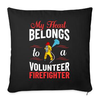 Pompiers volontaires - Housse de coussin décorative 45 x 45 cm - noir - Devant