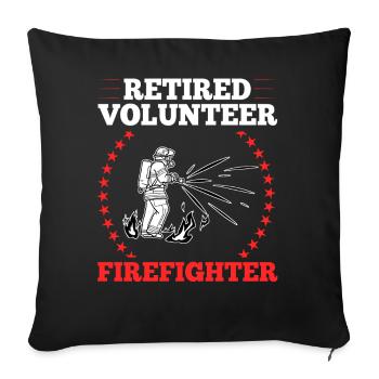 Pompiers volontaires - Housse de coussin décorative 45 x 45 cm - noir - Devant