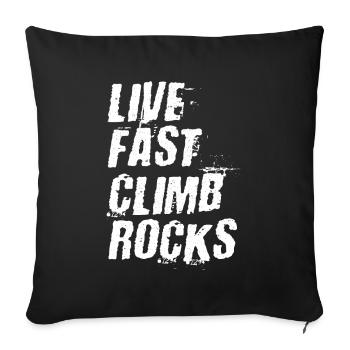 Escalade Grimpeurs amusants Escalade de bloc Montagnes Escalade - Housse de coussin décorative 45 x 45 cm - noir - Devant