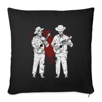 Country Music Zombies Bluegrass Band Mandoline - Housse de coussin décorative 45 x 45 cm - noir - Devant