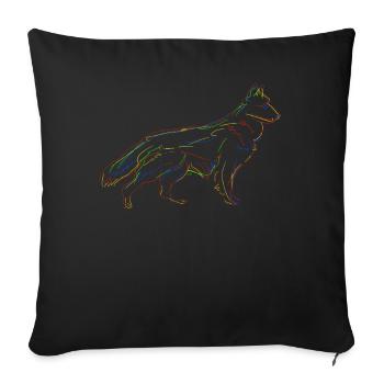 Chiens de berger Chien de berger blanc - Housse de coussin décorative 45 x 45 cm - noir - Devant