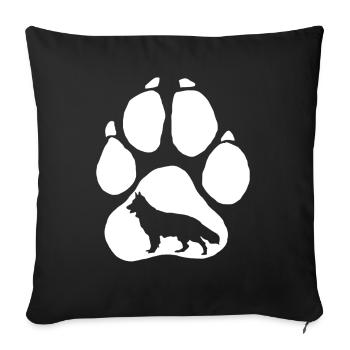 Shepherd Dog Paw White Shepherd - Sofa pillowcase 17,3'' x 17,3'' (45 x 45 cm) - black - Front