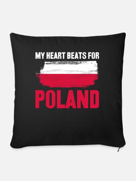 Polen Polnische Flagge Pole - Sofakissenbezug 45 x 45 cm - Schwarz