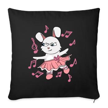 Prima Ballerina Hase I Ballett Fun I Tänzer | Kan - Sofakissenbezug 45 x 45 cm - Schwarz - Vorne