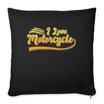 I love motorcycles - Sofa pillowcase 17,3'' x 17,3'' (45 x 45 cm) - black - Front