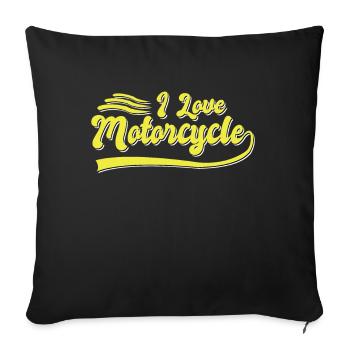 I love motorcycles - Sofa pillowcase 17,3'' x 17,3'' (45 x 45 cm) - black - Front