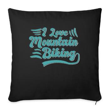 J’adore le VTT - Housse de coussin décorative 45 x 45 cm - noir - Devant