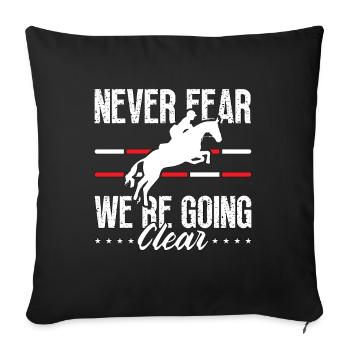 Show Jumping Never Fear We're Horses Show Jumper - Sofakissenbezug 45 x 45 cm - Schwarz - Vorne